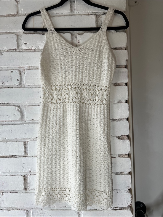 None Dresses & Skirts - Handmade Crochet Cream Sundress tank top beach dress empire waist
